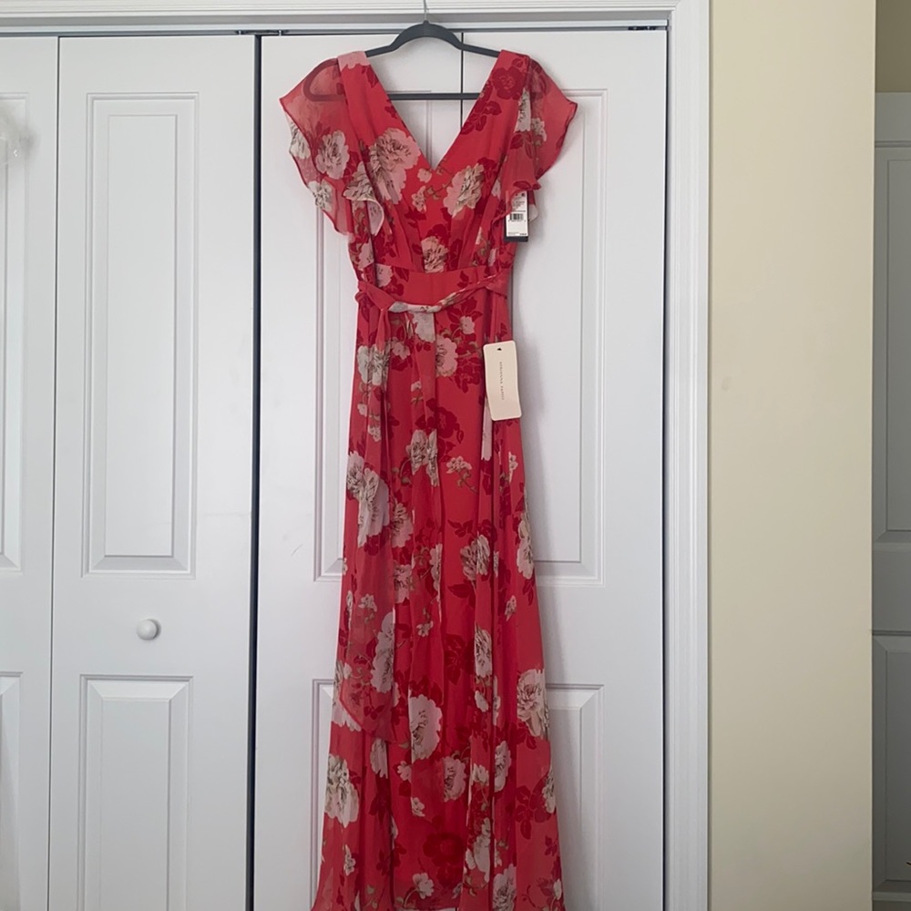 Size 10 pink chiffon Adrianna Papell dress: NWT
